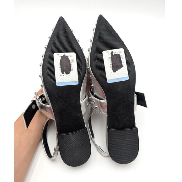 Abound Kadia Slingback Pointed Toe Flat Women's Silver Metallic Size US7M EU37.5 - Picture 8 of 12